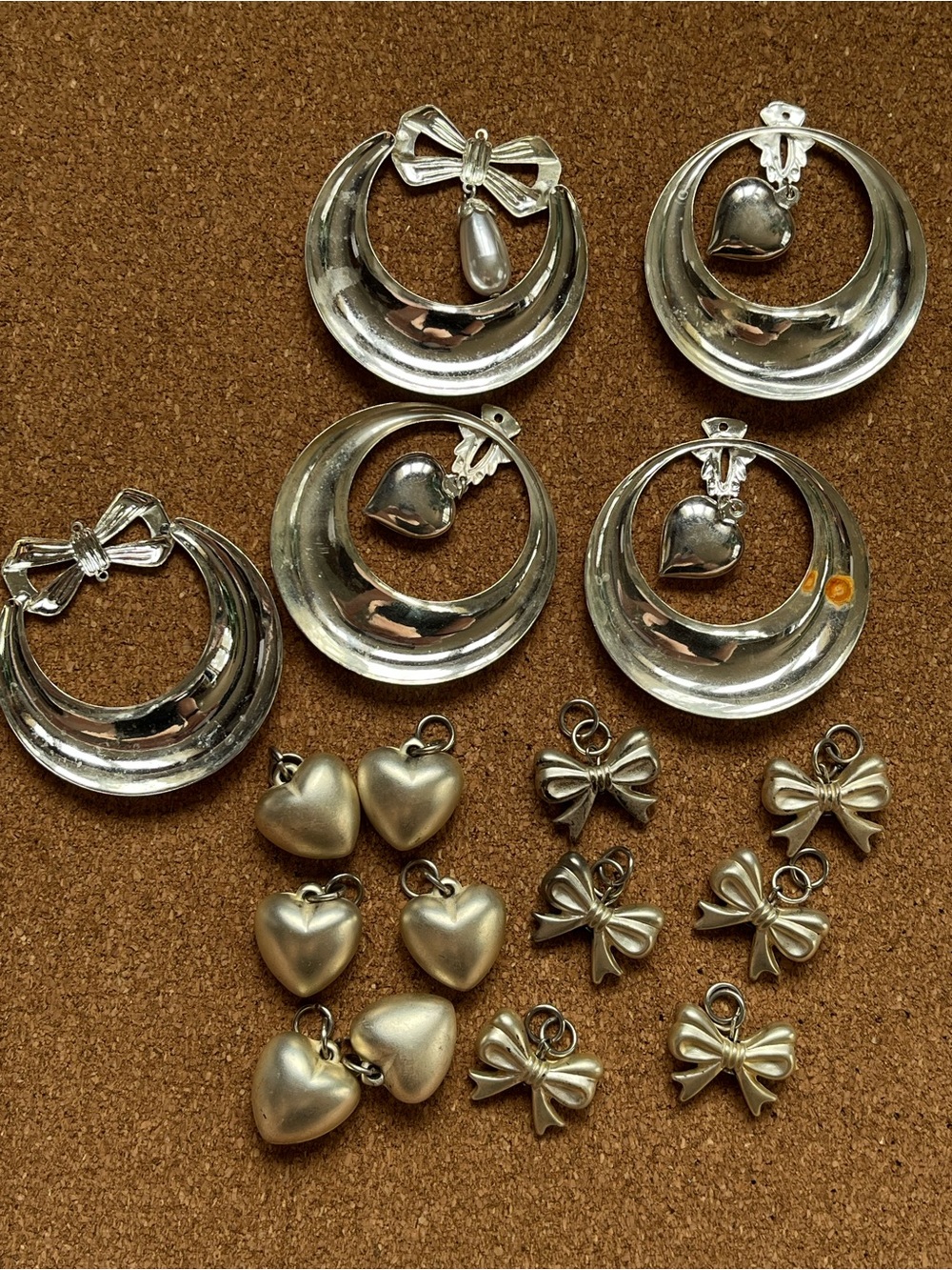 Craft supplies Heart & Bow Charms for ornaments or jewelry - Picture 7 of 8